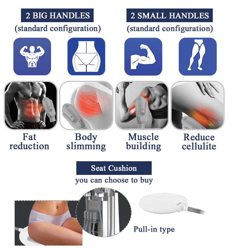 new arrival 4 handles hiemt emt ems muscle build fat reduction machine