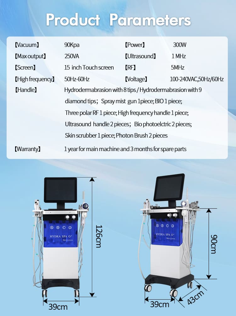 14 in 1 oxygen Hydra Facial Microdermabrasion Beauty Equipment