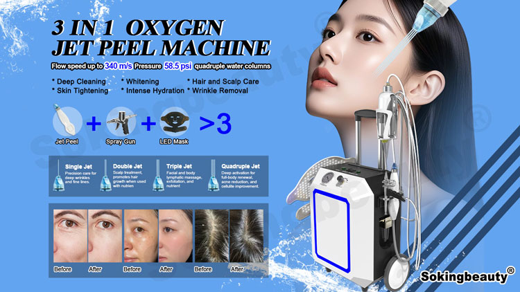Salon oxygen facial device