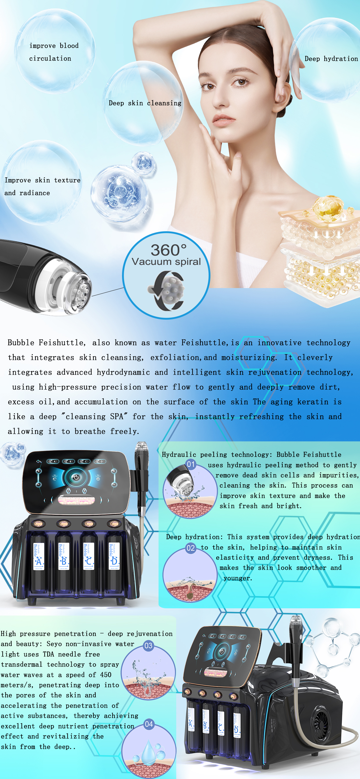 water hydro aqua facial moisturizing machine
