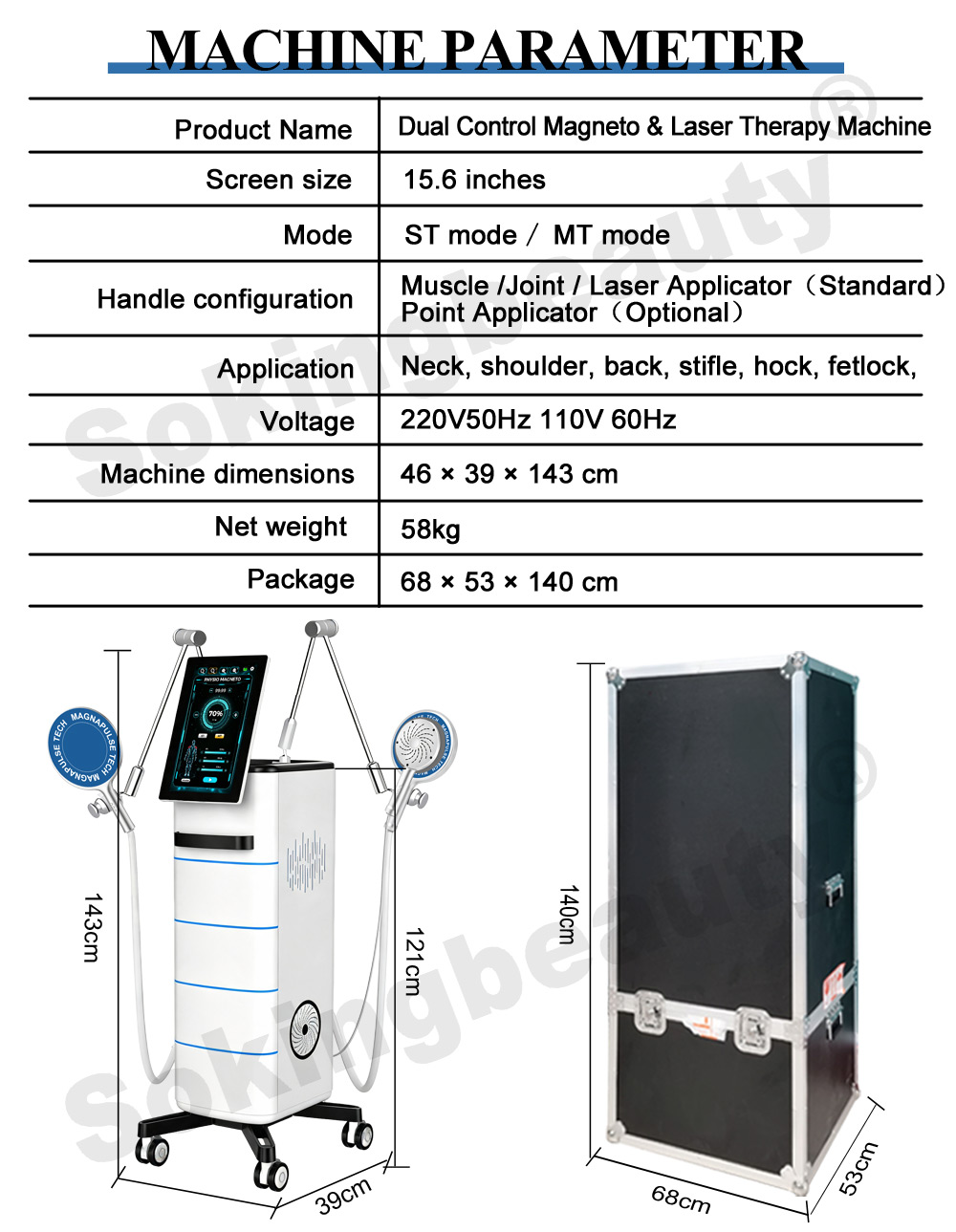 Dual Control PEMF Loop equipment for Equine