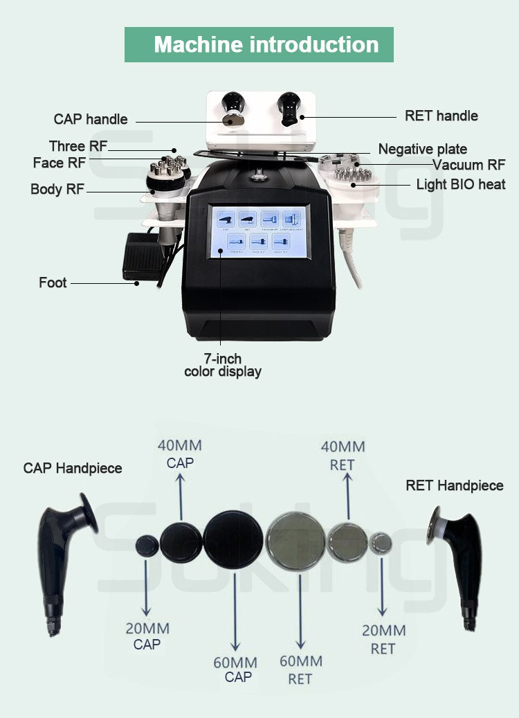 Cet Ret RF Diathermy Weight Loss Machine Skin Tightening Anti Wrinkle Physiotherapy Pain Relief Tecar Machine