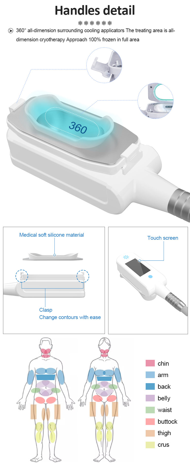 5 handles 360 fat freezing machine