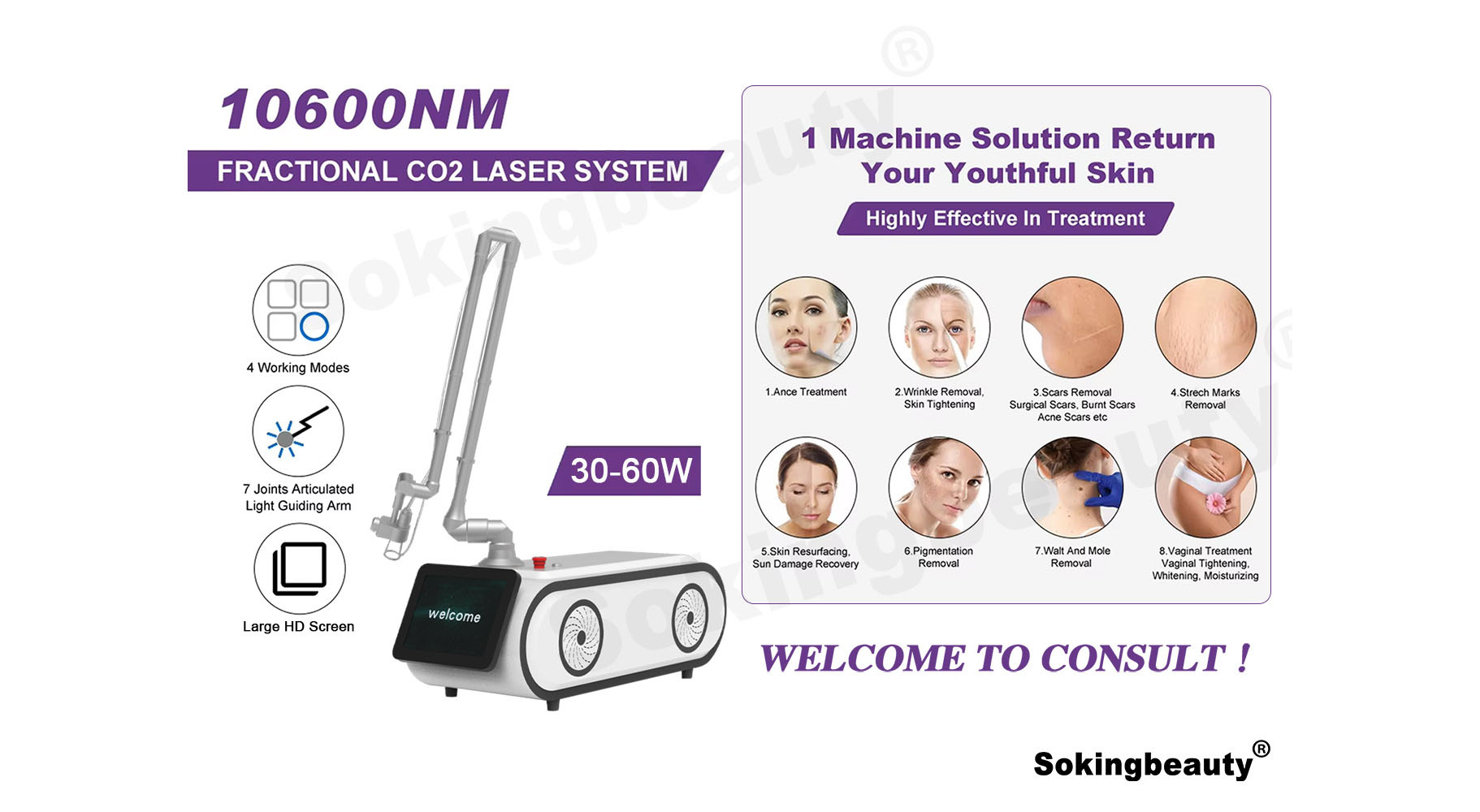 CO2 fractional laser machine