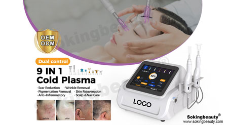 Dual channel cold hot plasma beauty device
