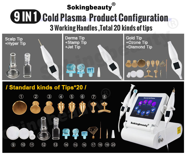 Hot cold plasma skin care machine